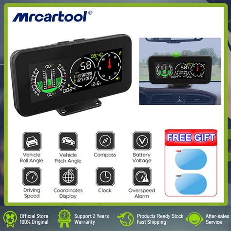 MRCARTOOL M60 Head Up Display HUD GPS Slope Meter Speedometer Voltage