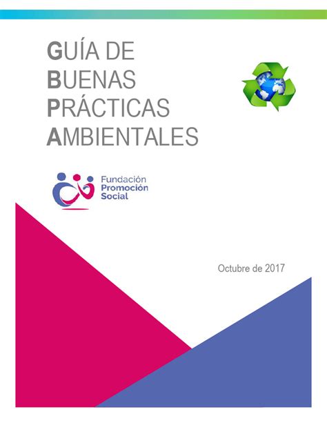 Guía Buenas Prácticas Ambientales Fundación Promoción Social 1 Pdf Encendiendo Residuos