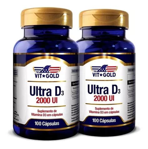 Vitamina Ultra D3 2000ui Vitgold Kit 2x 100 Cápsulas Sabor Sem sabor