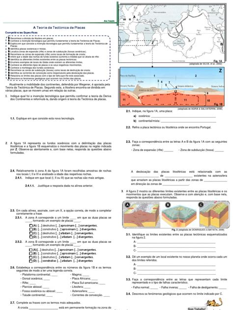 Exercicios Sobre Placas Tectonicas Fdplearn
