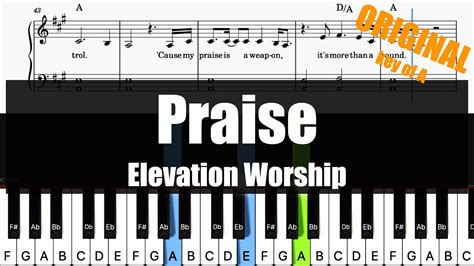 🎹Elevation Worship - Praise (Key of A) | Sheet + Lyrics + Chords Piano ...