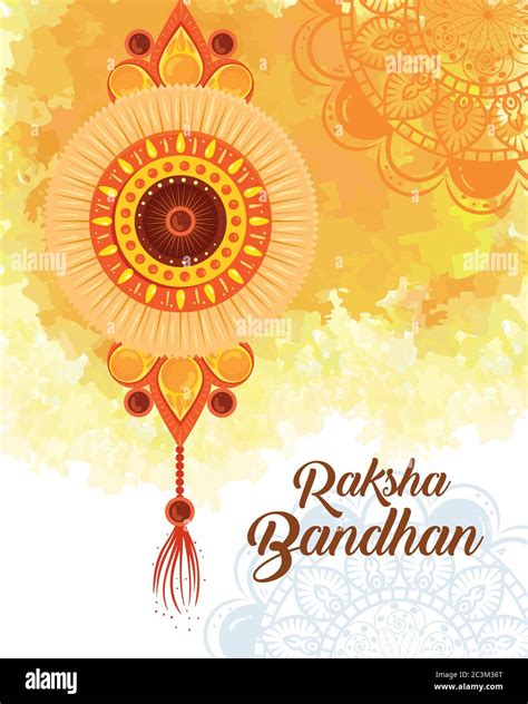 Greeting Card With Decorative Rakhi For Raksha Bandhan Indian Festival