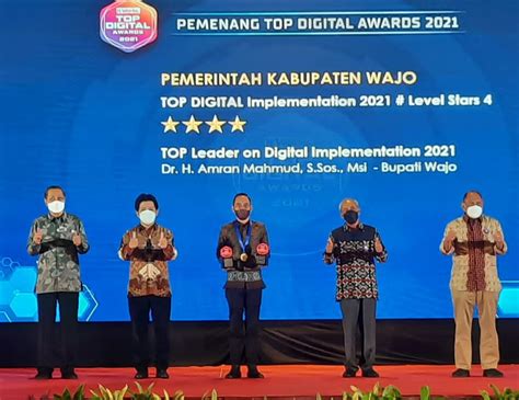 Bupati Wajo Raih Panghargaan Kategori Top Leader Pada Digital Awards