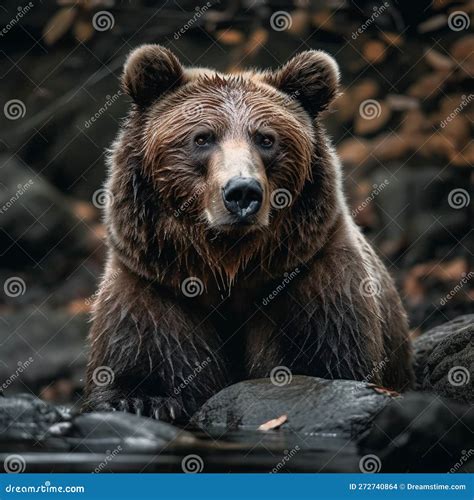 Wild Bear in Natural Habitat Stock Illustration - Illustration of ...