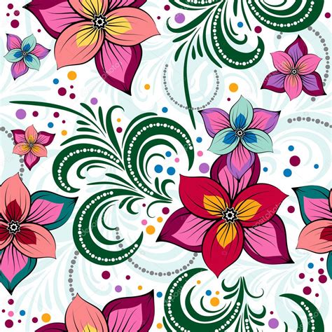 Floral Vivid Seamless Pattern Stock Vector Olgadrozd