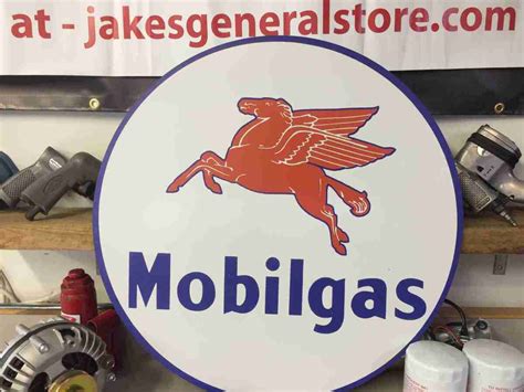 Mobilgas Gasoline Round Metal 24 Sign