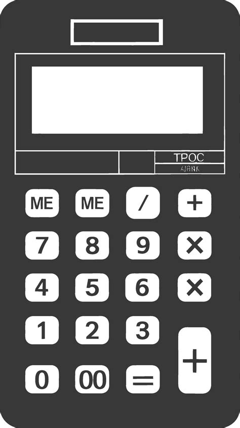 Ai Generated Silhouette Calculator Office Utility Black Color Only