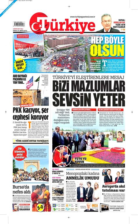 T Rkiye Gazetesi Gazetesi May S Sal