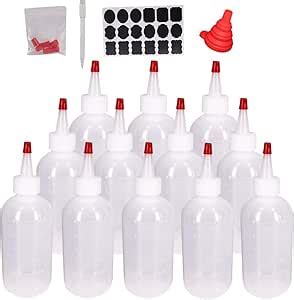 Zmcyn Ml Ounce Pack Plastic Squeeze Bottles With Red Caps Empty