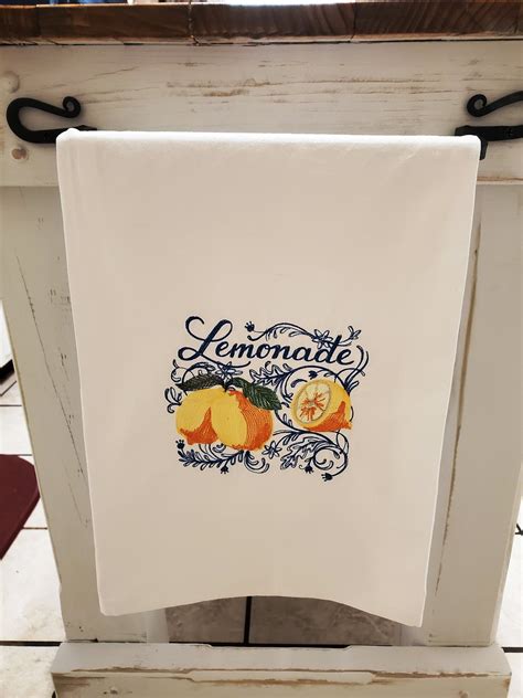 Farmhouse Kitchen Flour Sack Lemonade Towel Tea Towel Machine