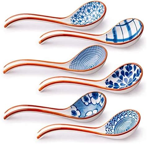 Amazon Sunnychicc 6 Pcs Asian Soup Spoon 6 5 Inch Asian Ceramic