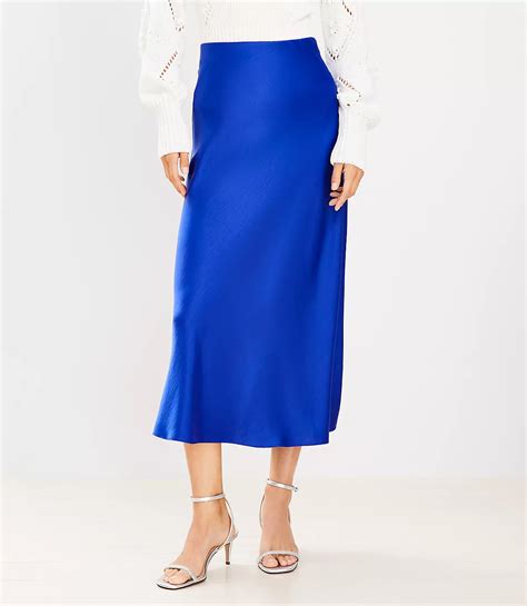 Satin Bias Midi Skirt