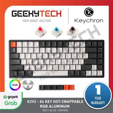 Promo Keychron K2 V2 84 Hot Swappable RGB Backlight Aluminium Frame Diskon 33 Di Seller