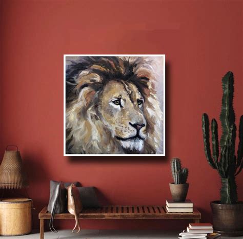 Lion Print Lion Wall Art Lion Artwork Safari Nursery Etsy