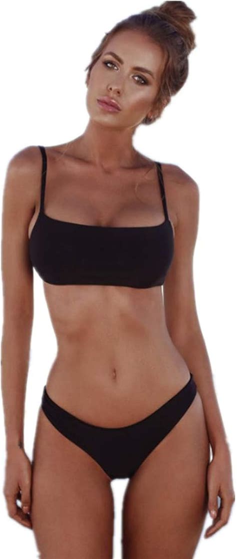 Damen Bikini Set Push Up Gepolstert Bustier Zweiteilig Sommer Sportliches Bademode Strand Bikini