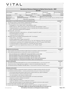 Fillable Online Manufacturer Disclosure Statement For Medical Device