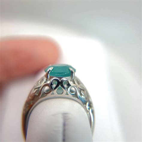 Genuine Natural Grandidierite Filigree Ring Cz Accents Sterling