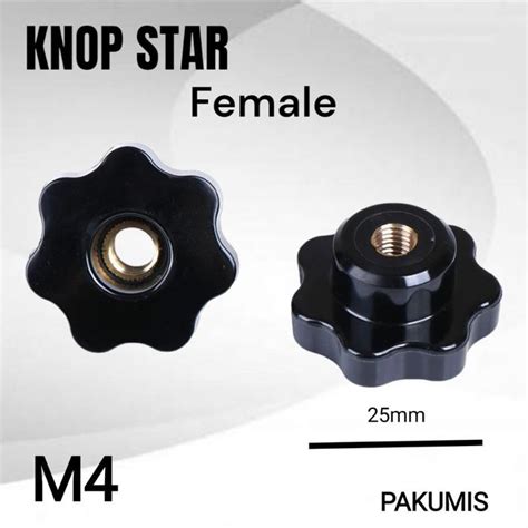 jual baut knop star female knop star       knop mm