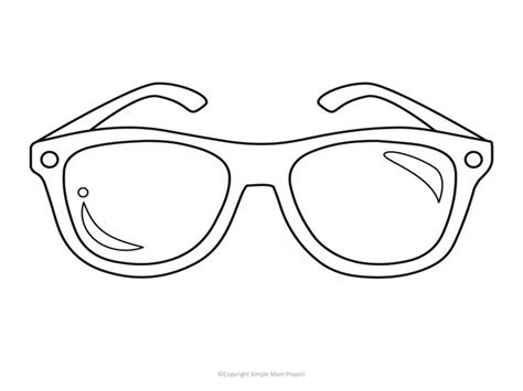 Free Printable Sunglasses Template Summer Coloring Pages Coloring