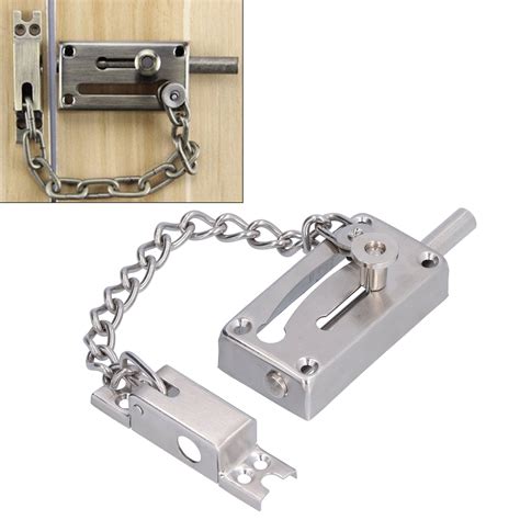 Peahefy Antitheft Door Chain Door Slide Bolt Latch Stainless Steel