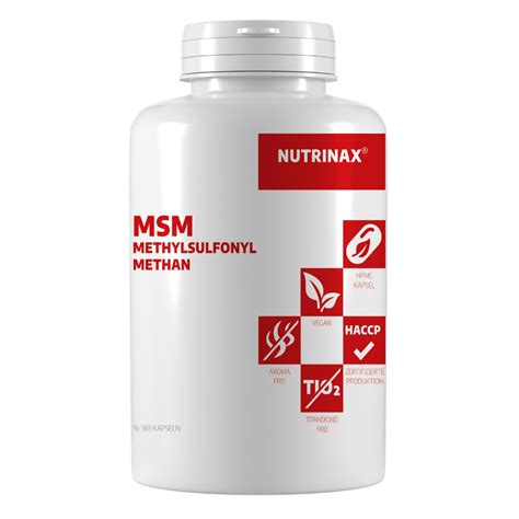 Nutrinax Msm Methylsulfonylmethan Kapseln Mg Kapseln