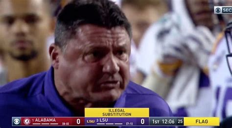 Funny photo of enraged Ed Orgeron gets meme treatment