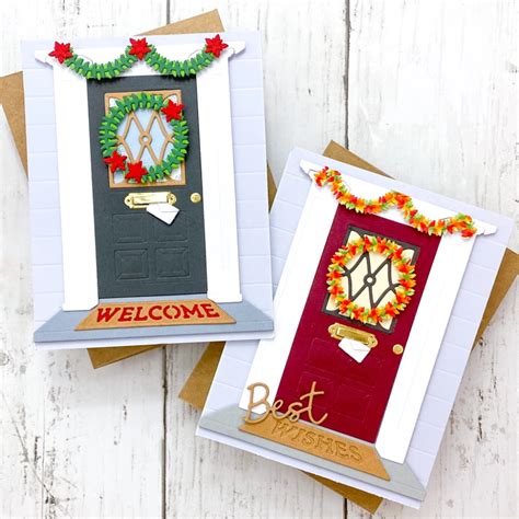 Best Wishes and Welcome Home Greeting Cards with Wreaths