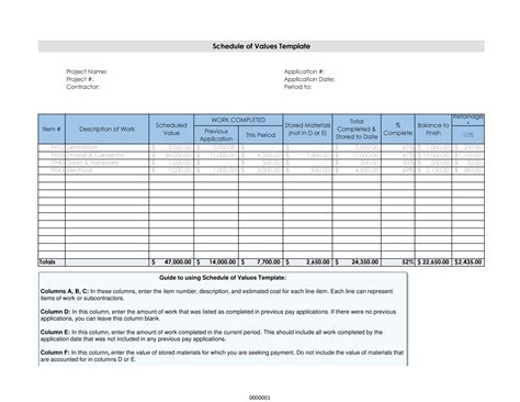 40 Blank Schedule of Values Templates (Excel / Word)