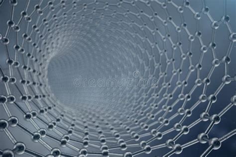 3d Rendering Structure Of The Graphene Tube Abstract Nanotechnology