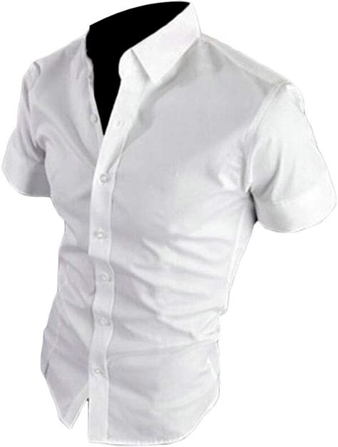 Gocgt Camisa De Manga Corta Para Hombre Con Botones Informal S Lida