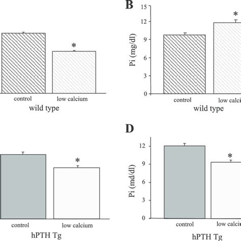 Serum Ca And Pi Levels In Wt And Hpth Tg Mice Fed A Control Or A Download Scientific Diagram