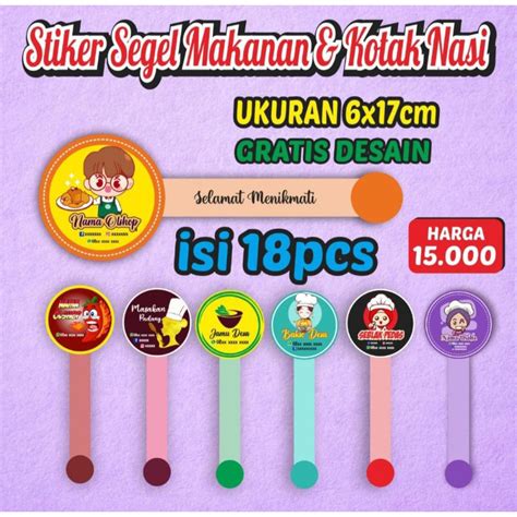 Jual Stiker Segel Makanan Kotak Nasi Box Nasi Kue Kering Shopee Indonesia