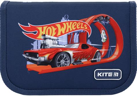 Пенал без наполнения Kite для мальчика 20x14x3 7 см Hot Wheels HW22 622 фото отзывы