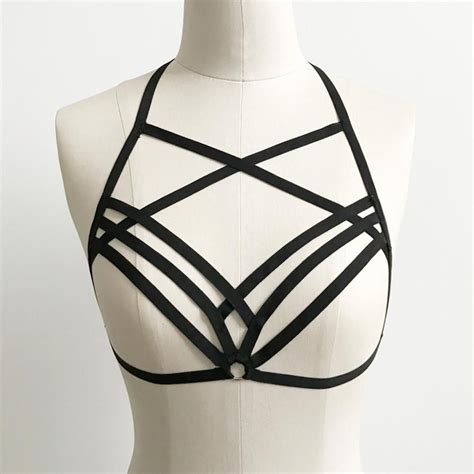 Buy Sexy Women Hollow Out Elastic Cage Bra Bandage Strappy Halter Bra