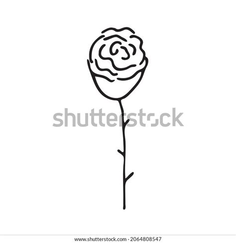 Painted Rose Flower Doodle Style Black Stock Vector (Royalty Free ...