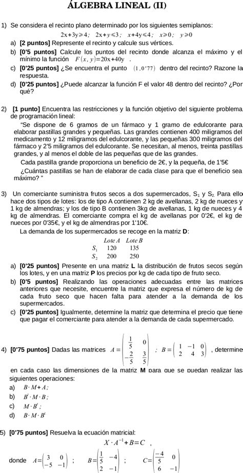 MatemÁticas Juan Lara 2ºbsc Soluciones Del Examen De ProgramaciÓn Lineal