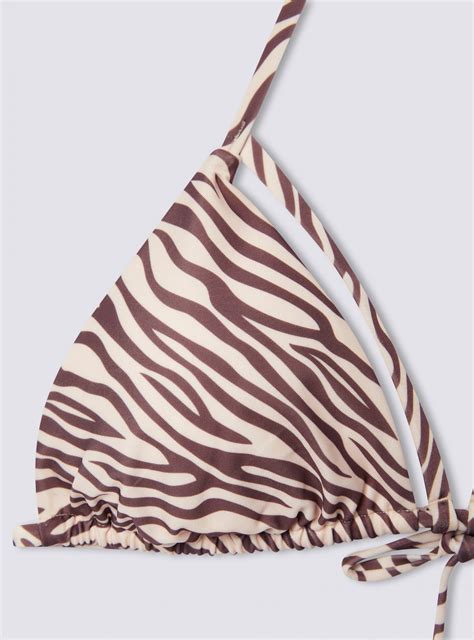 Reggiseno Bikini Triangolo Zebrato Var Cioccolato Acquista Online Terranova