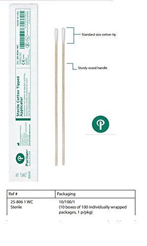 Puritan Medical 6 Sterile Standard Cotton Swab Wwooden Handle 25