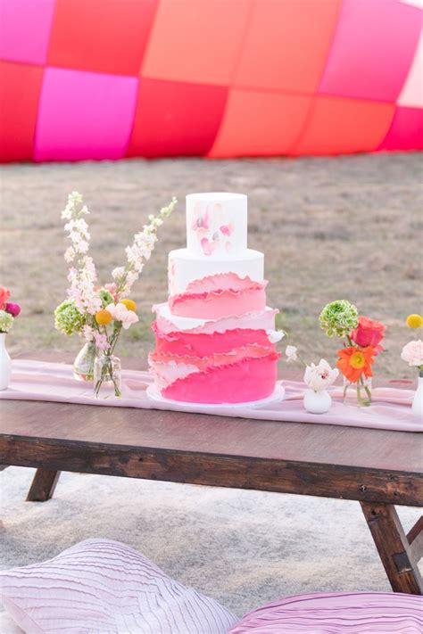 This Pink Toned Elopement Inspiration Took To The Sky In A Hot Air Balloon