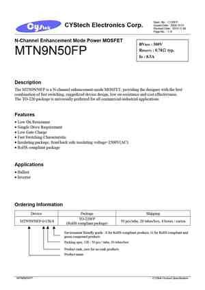 9N50 Datasheet and Replacement. Cross Reference Search