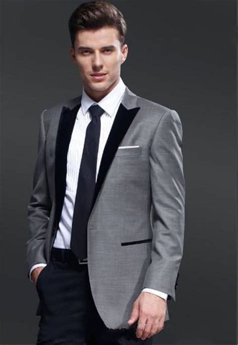 Newest Slim Fit Groom Tuxedos Grey Best Man Suit Notch Lapel Groomsman Men Wedding Suits