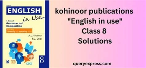 Kohinoor Publications English In Use Class 8 Solutions Queryexpress