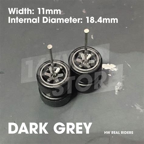 1 64 Hot Wheels Real Riders Wheels 10mm TE37 JDM White Dark Grey Black Silver Rims 164 Hobbies