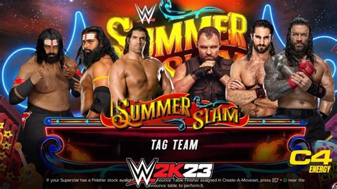 Full Match Roman Reigns Seth Rollins Dean Ambrose Vs The Great Khali