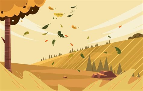 Fallen Leaves Up The Hill Background 12491777 Vector Art at Vecteezy