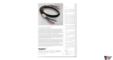 Tannoy Tlc Van Den Hul Speaker Cables Photo Uk Audio Mart