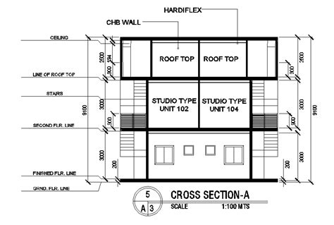 Section Drawing Guard House Cad Programs Window Grill Design