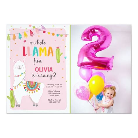 Whole Llama Fun Birthday Invitation Alpace Fiesta Fiesta Birthday