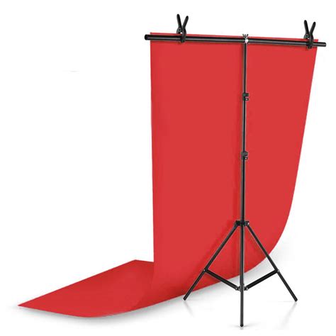 Kit Fundo Infinito Fotográfico PVC Suporte Backdrop Vermelho