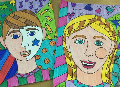 Elements Of The Art Room 4th And 5th Grade Romero Britto Self Portraits